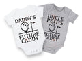 Future golf caddy custom name baby bodysuit outfit