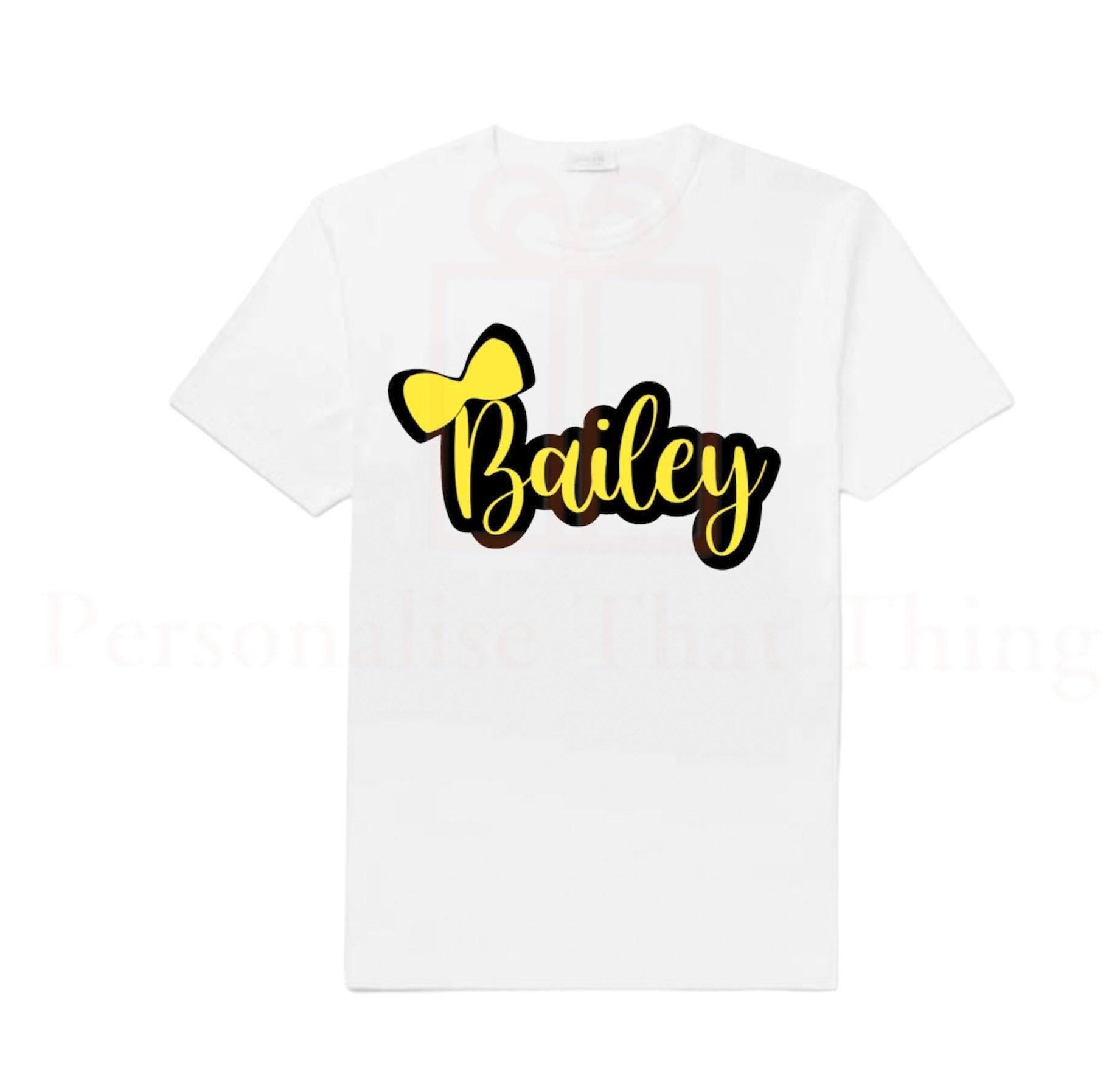Wiggles inspired yellow Bow Name personalised birthday theme tshirt outfit