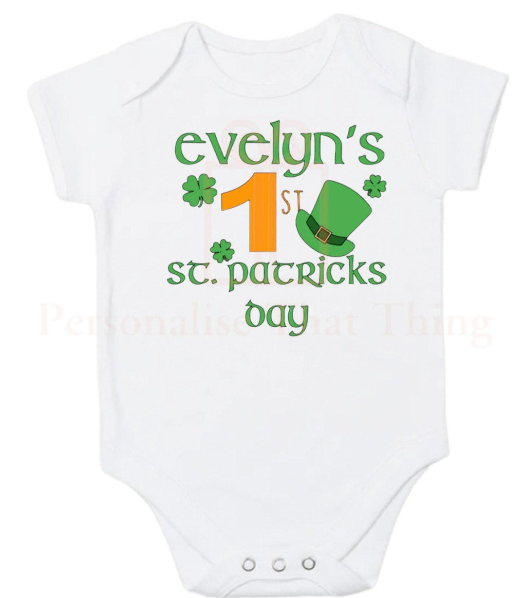 My first 1st Saint Patricks day - st Patricks day baby bodysuit outfit