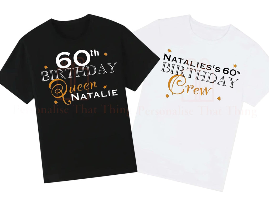 Birthday queen / crew personalised matching party / holiday matching T-shirts