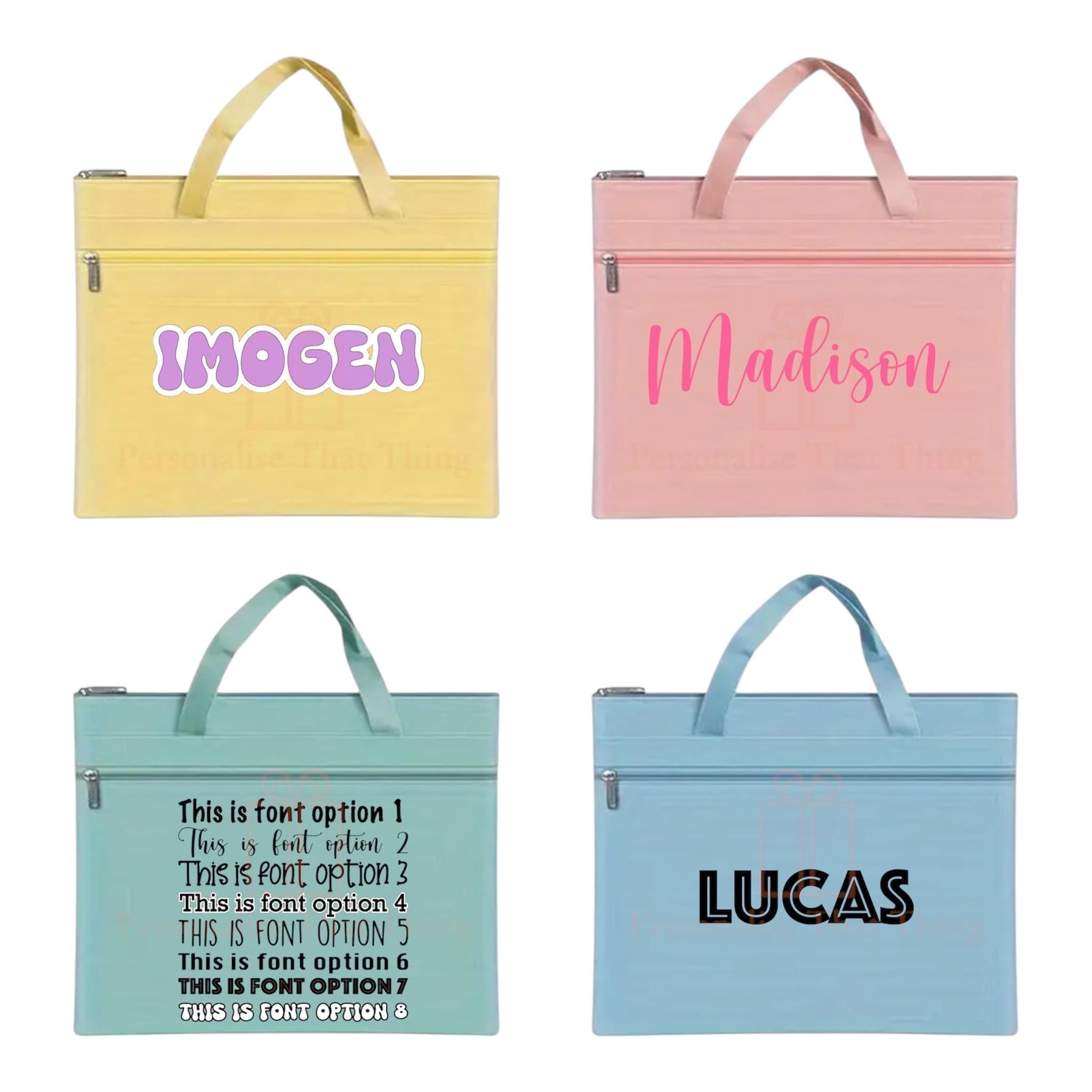 School library custom name book bag