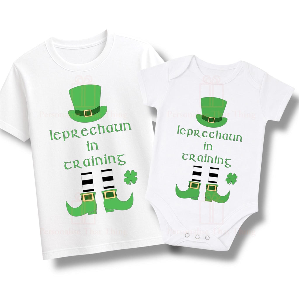 Leprechaun in training irish St Patricks day childrens t-shirt / baby bodysuit
