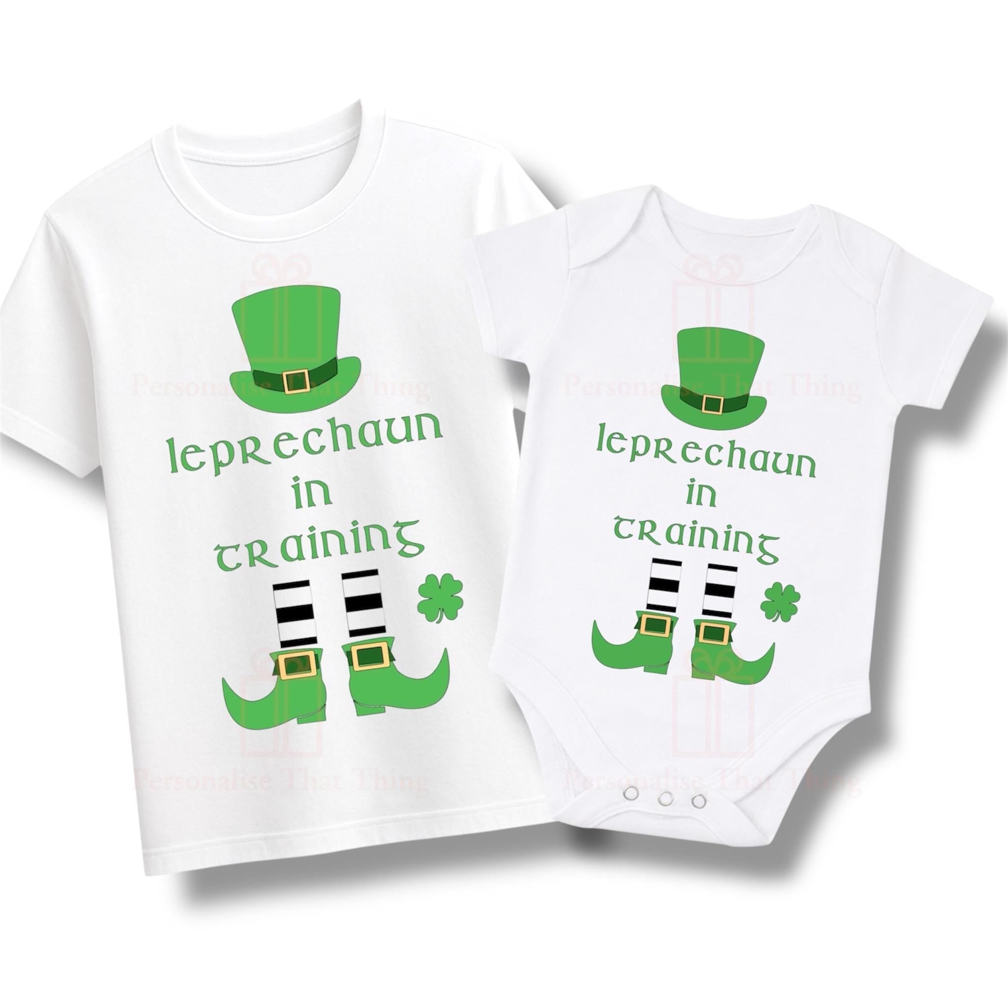 Leprechaun in training irish St Patricks day childrens t-shirt / baby bodysuit