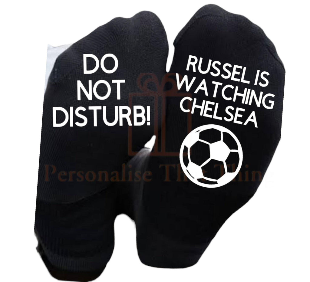 watching the football custom team printed do not disturb football socks