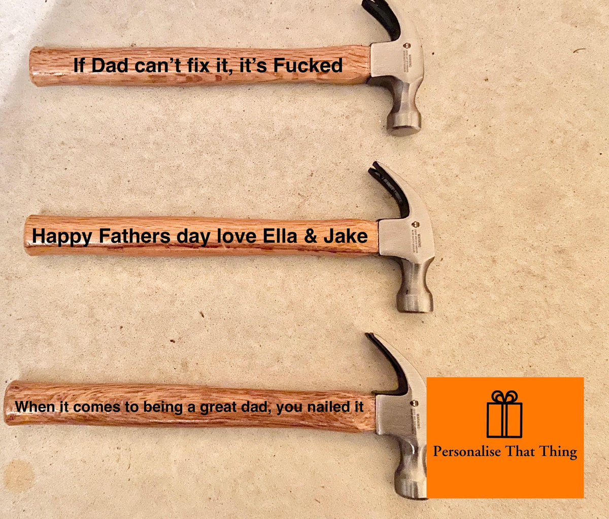 Happy Father’s Day Personalised heart hammer