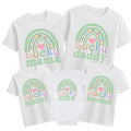 Lucky One 1st Birthday rainbow family matching St Patricks Day custom Mama Daddy Sister Brother tshirt