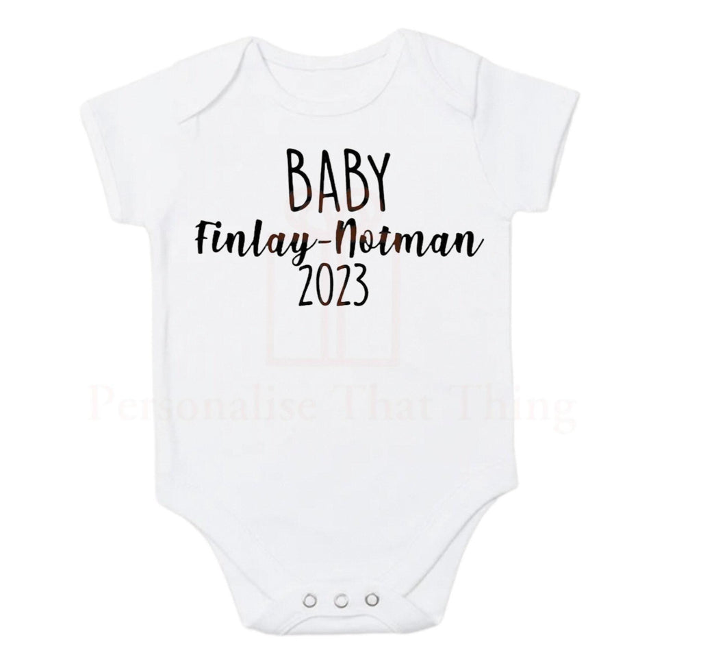 Baby name pregnancy announcement bodysuit outfit