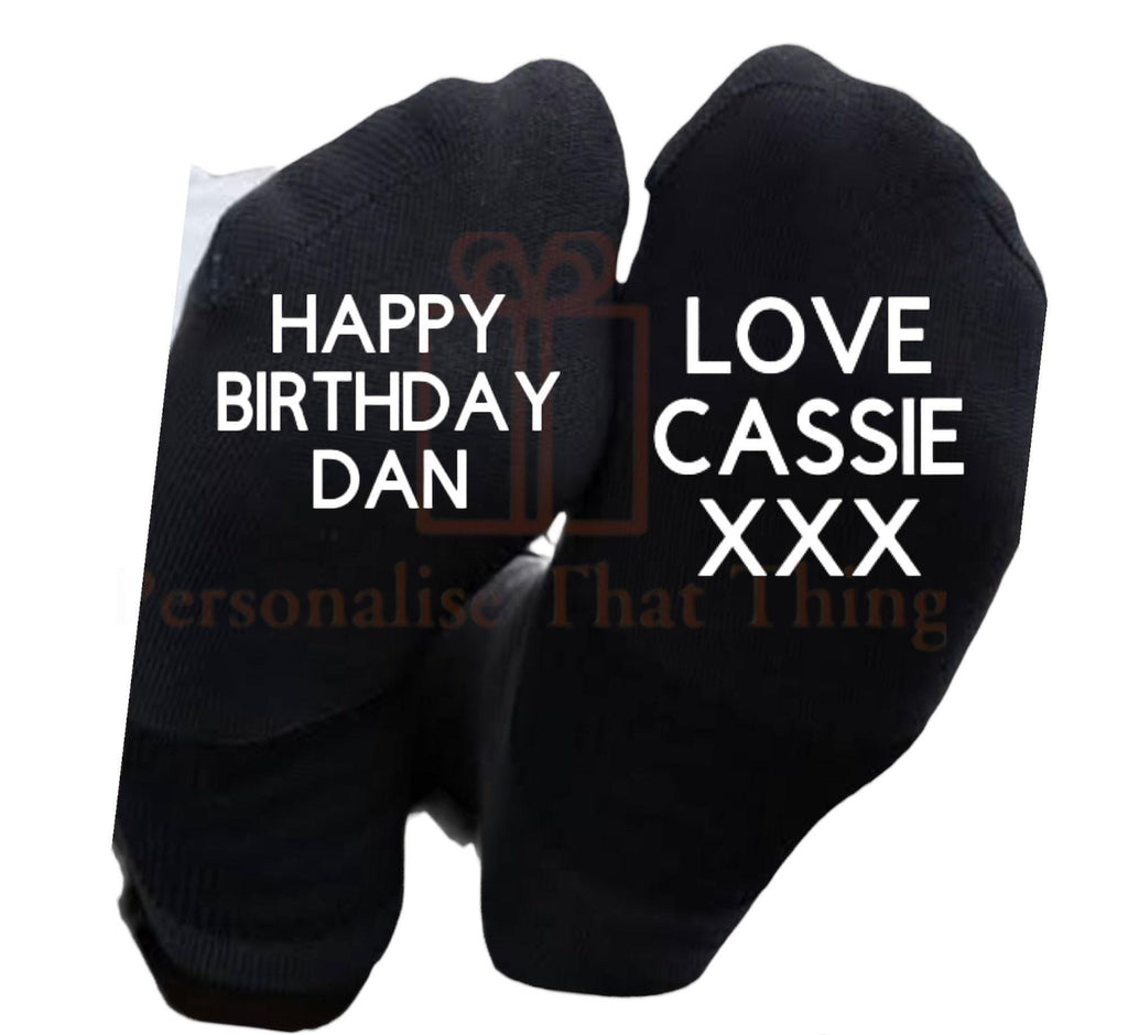 Happy birthday Personalised custom name socks