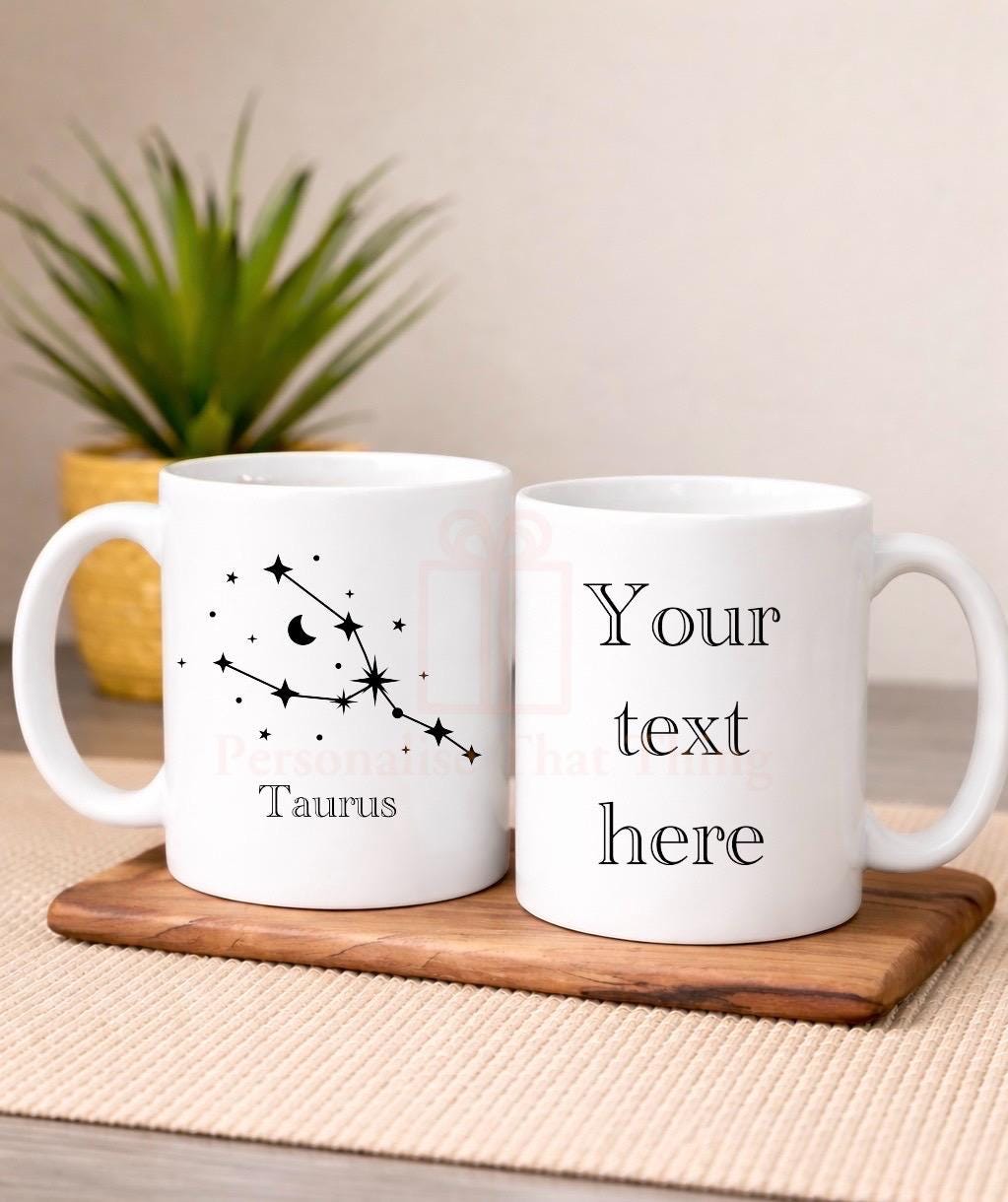 Taurus zodiac star sign birthday constellation custom tea / coffee mug