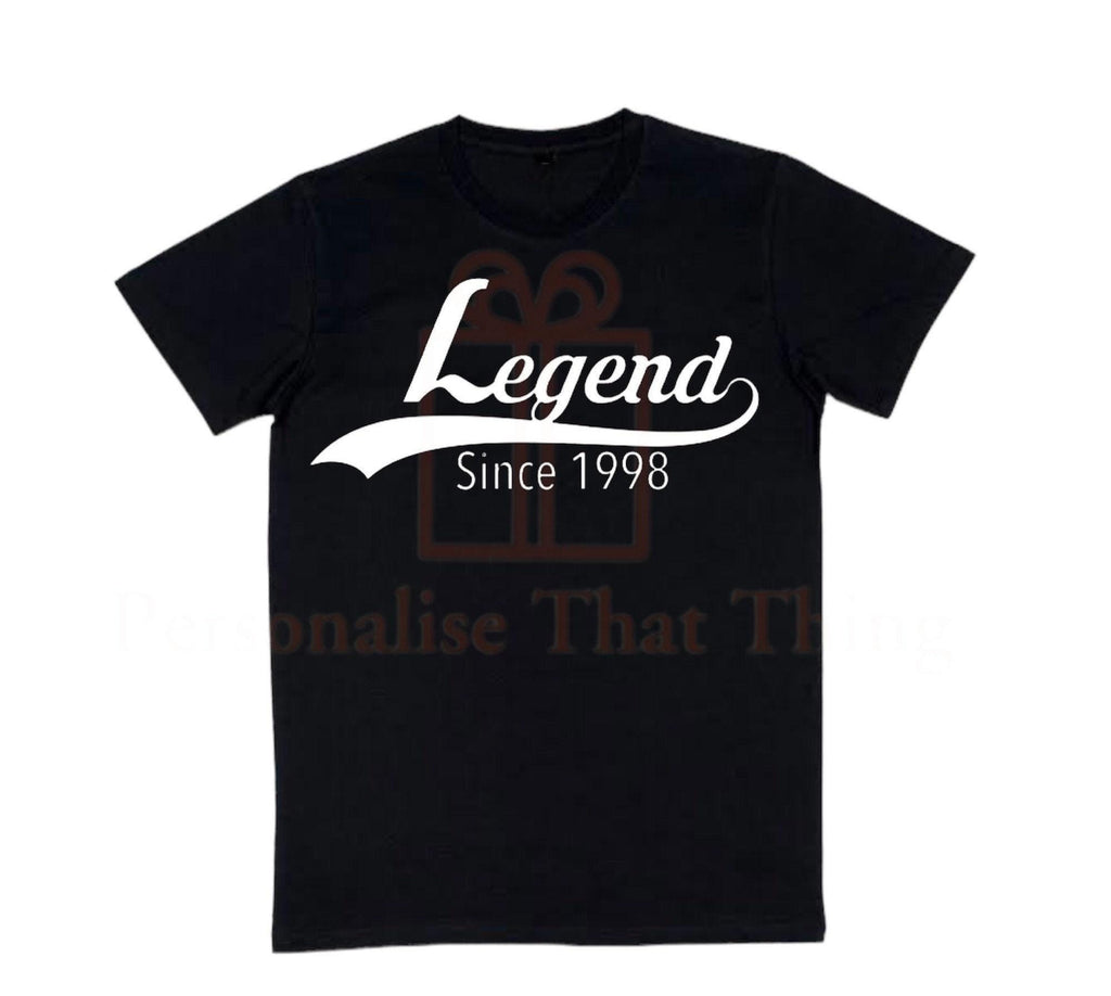 Legend since custom personalised year birthday tshirt