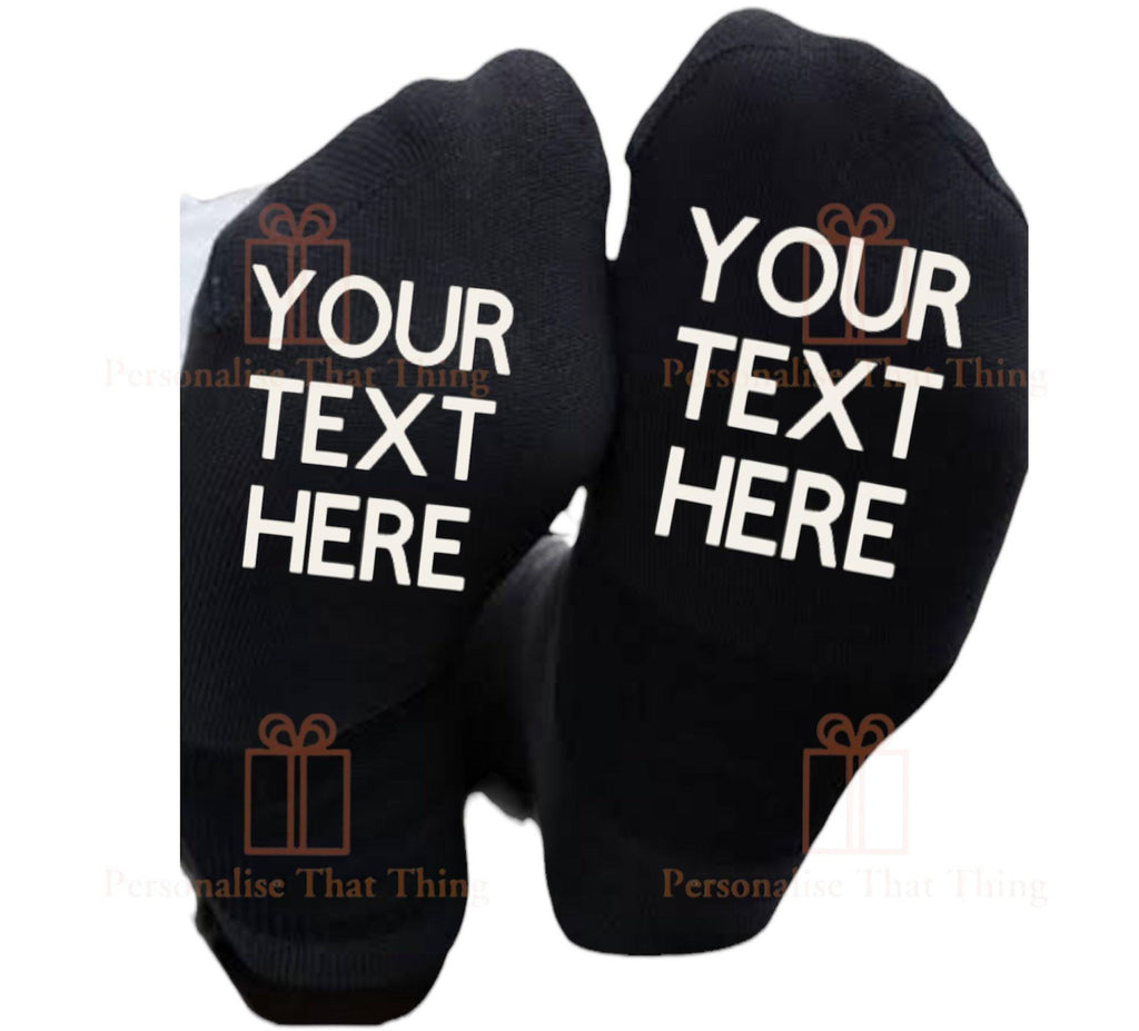 You text here personalised custom printed socks