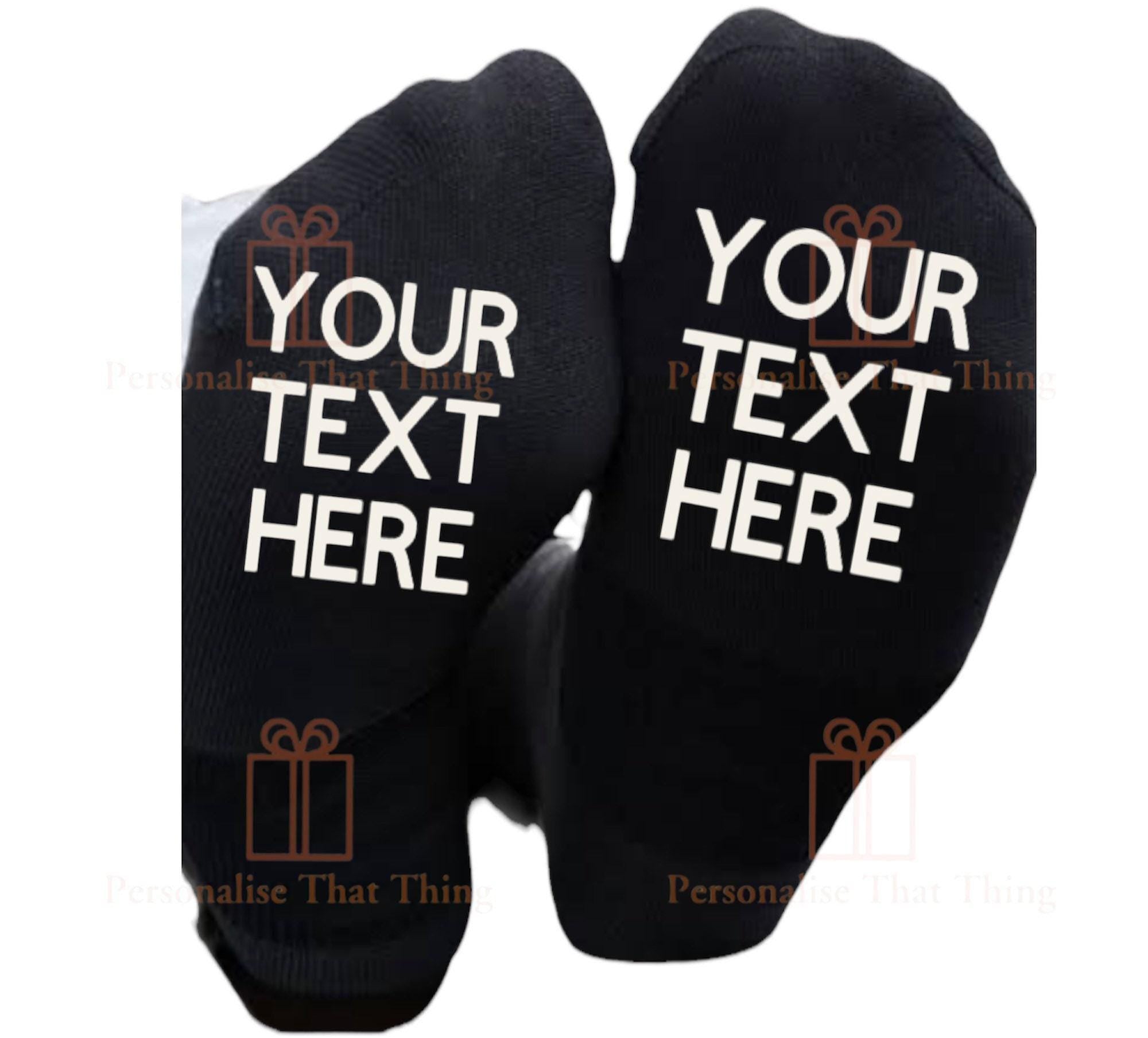 You text here personalised custom printed socks