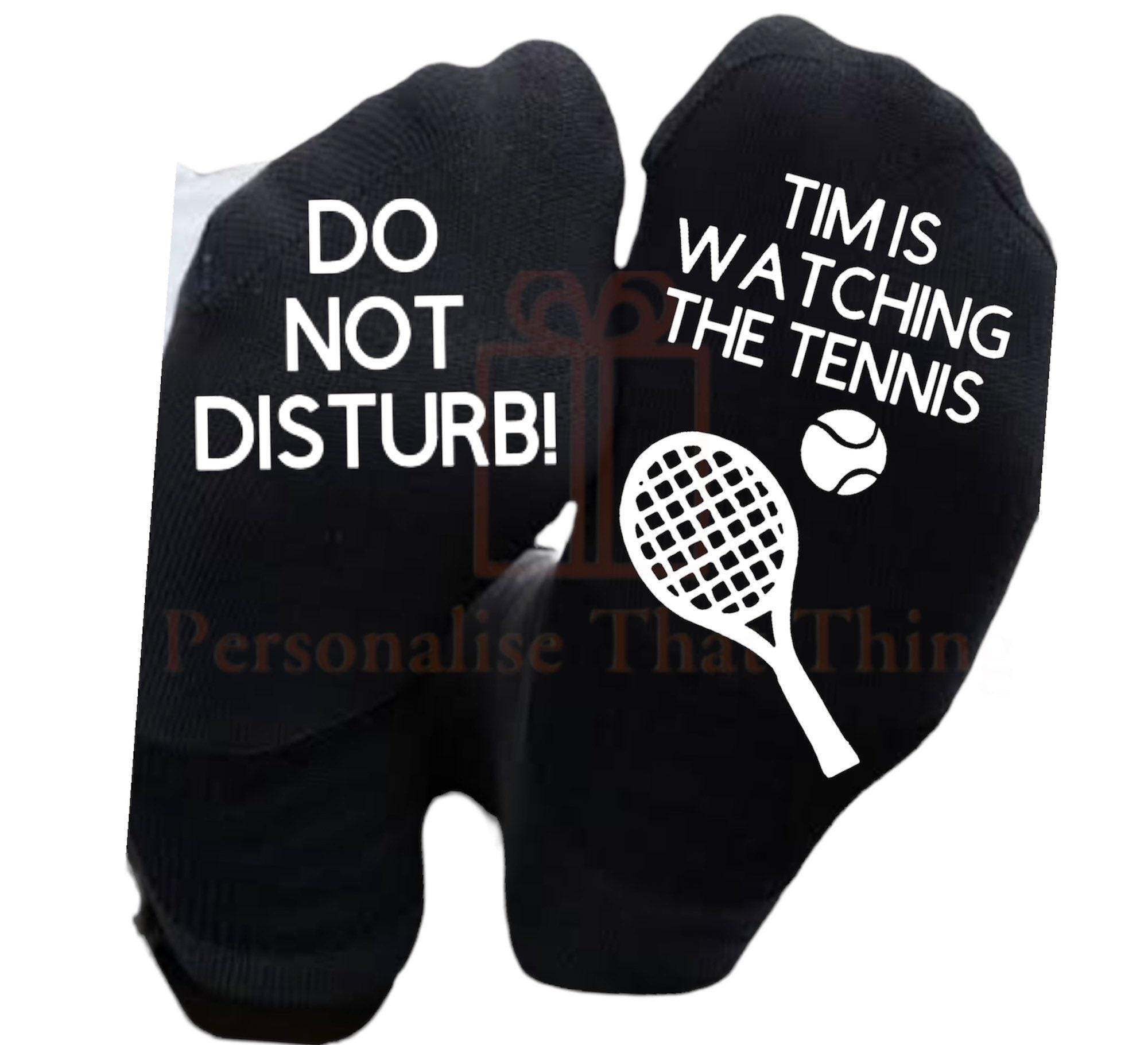 Is watching the Tennis do not disturb Personalised custom printed men’s socks