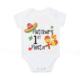 1st fiesta personalised baby bodysuit outfit