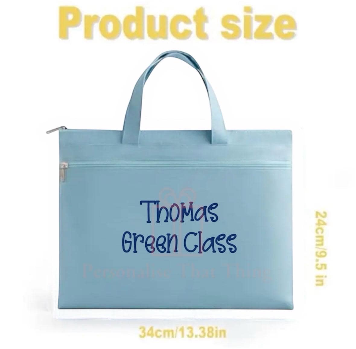 School library custom name book bag
