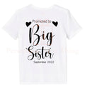 Personalised date Promoted to Big Sister Pregnancy announcement baby bodysuit outfit / t-shirt