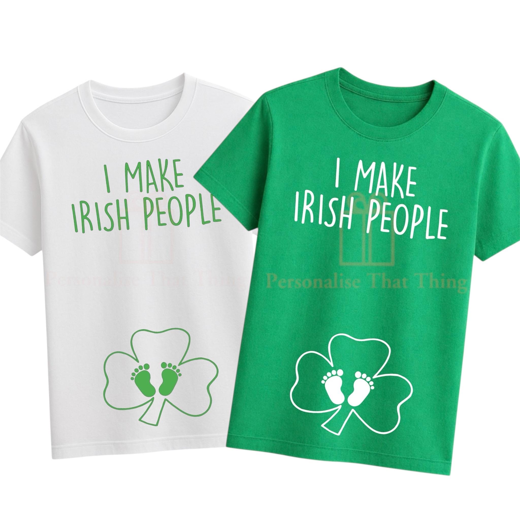 I make irish people baby pregnancy announcement st Patricks day Ireland pregnant tshirt