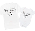 Big Sister heart Pregnancy announcement baby bodysuit outfit / tshirt