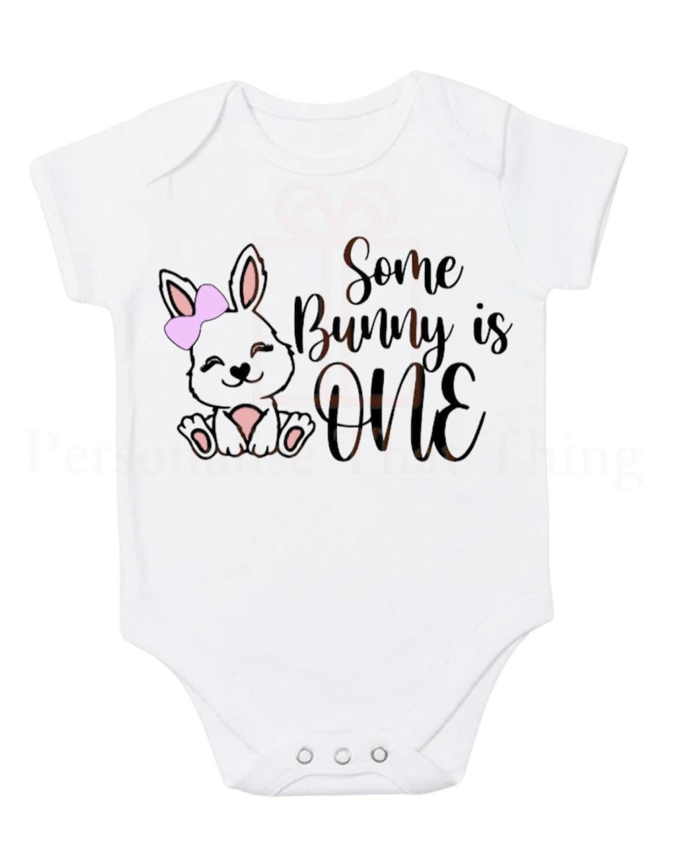 Some bunny is one first birthday family matching Tshirts / baby onesie