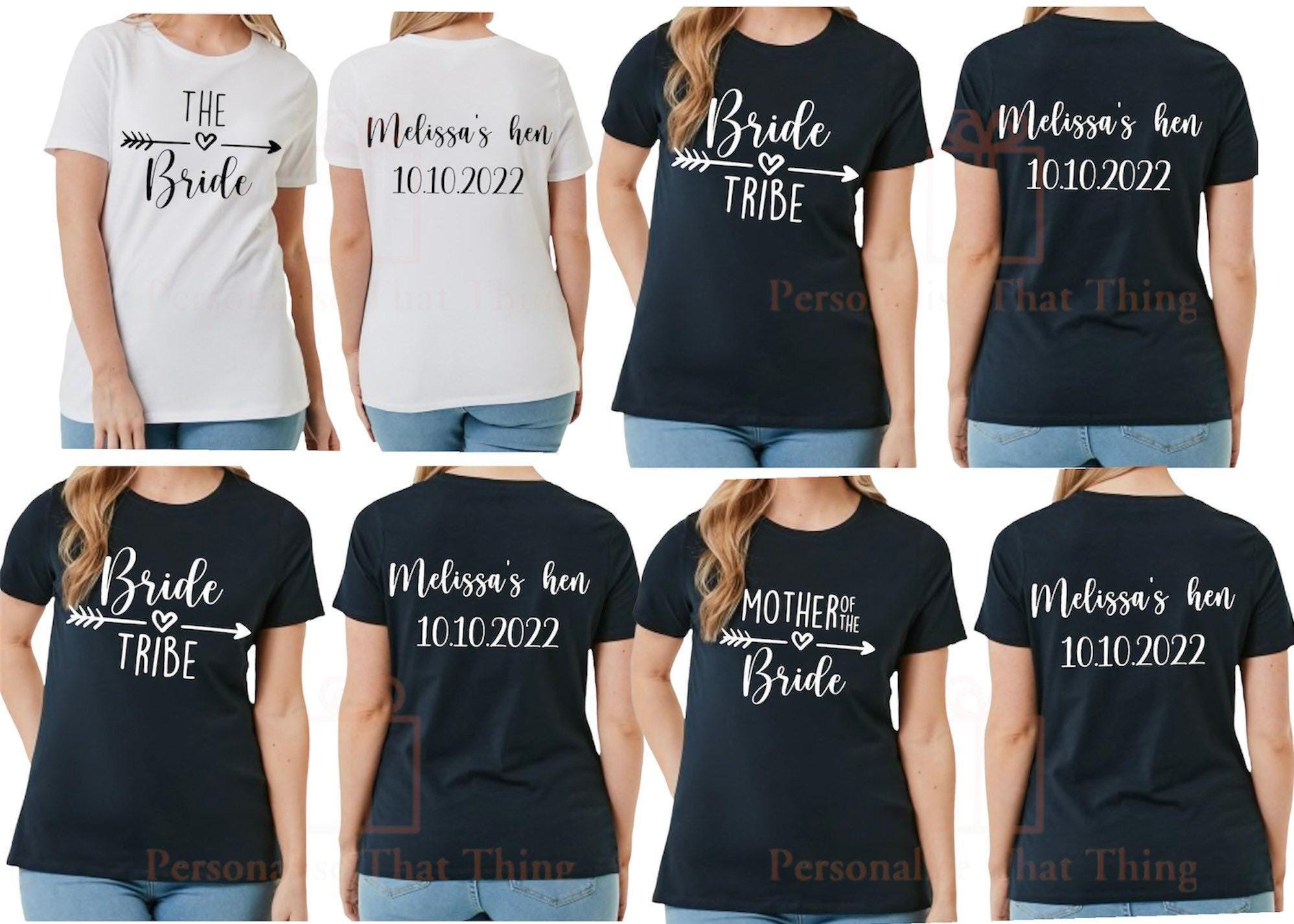 Bride tribe personalised matching hen night tshirt