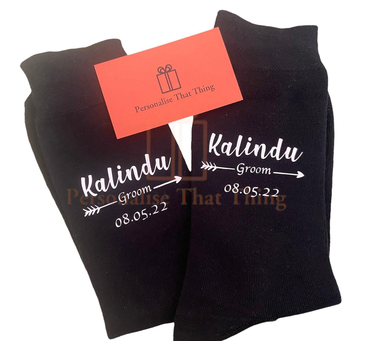 Personalised custom wedding bridal party men’s socks