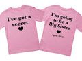 Iv got a secret / I’m going to be a Big sister Pregnancy announcement baby bodysuit outfit / tshirt
