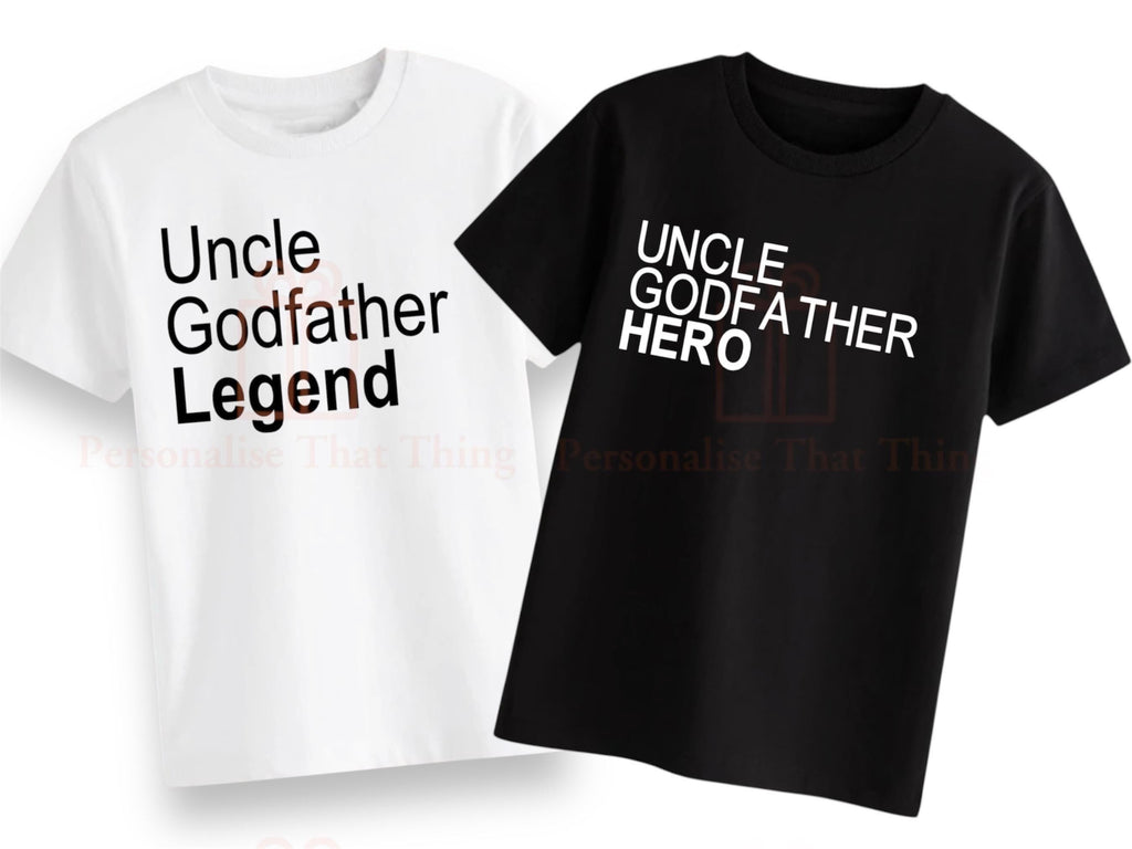 Uncle godfather custom christening religious family tshirt