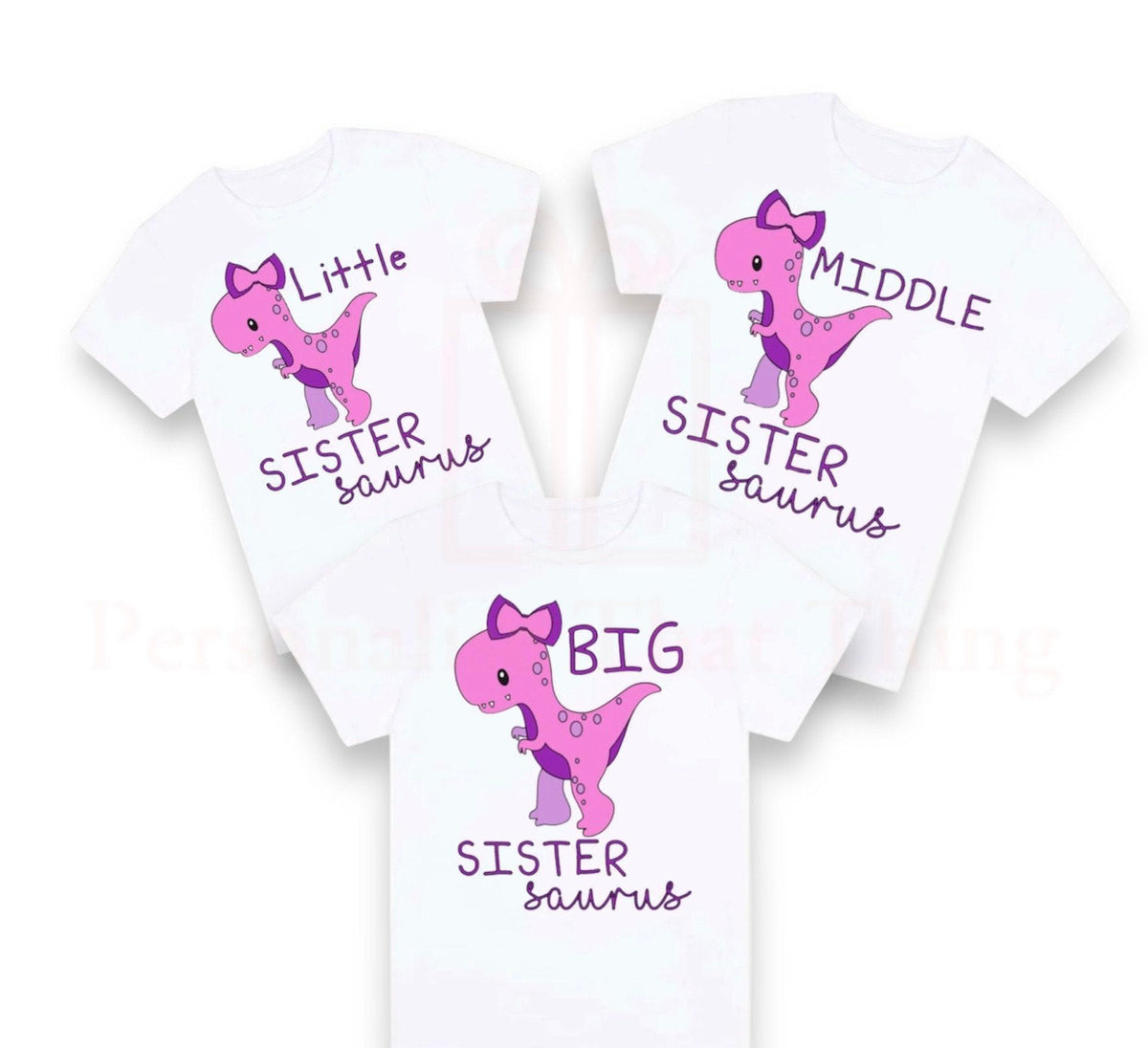Dinosaur big / middle / little sister sistersaurus announcement Tshirt / baby onesie