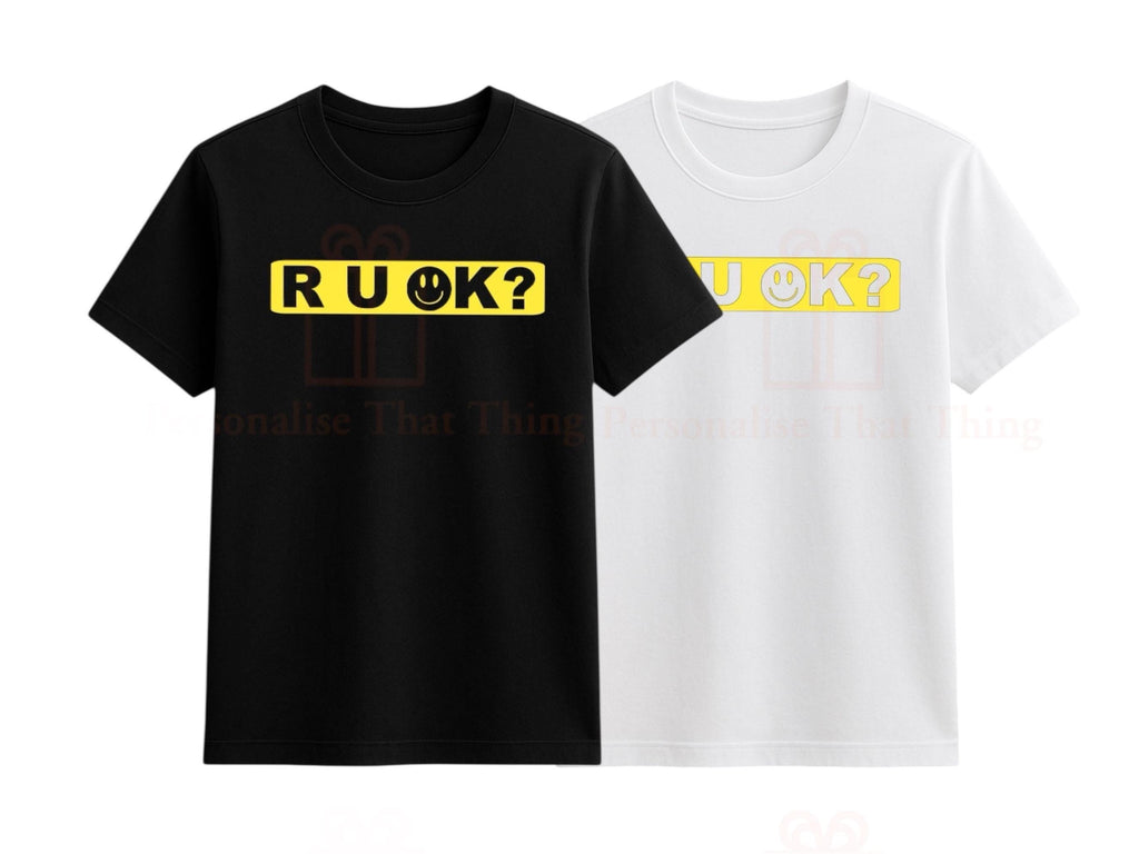 Are you ok day yellow smiley face r u ok tshirt - all sizes