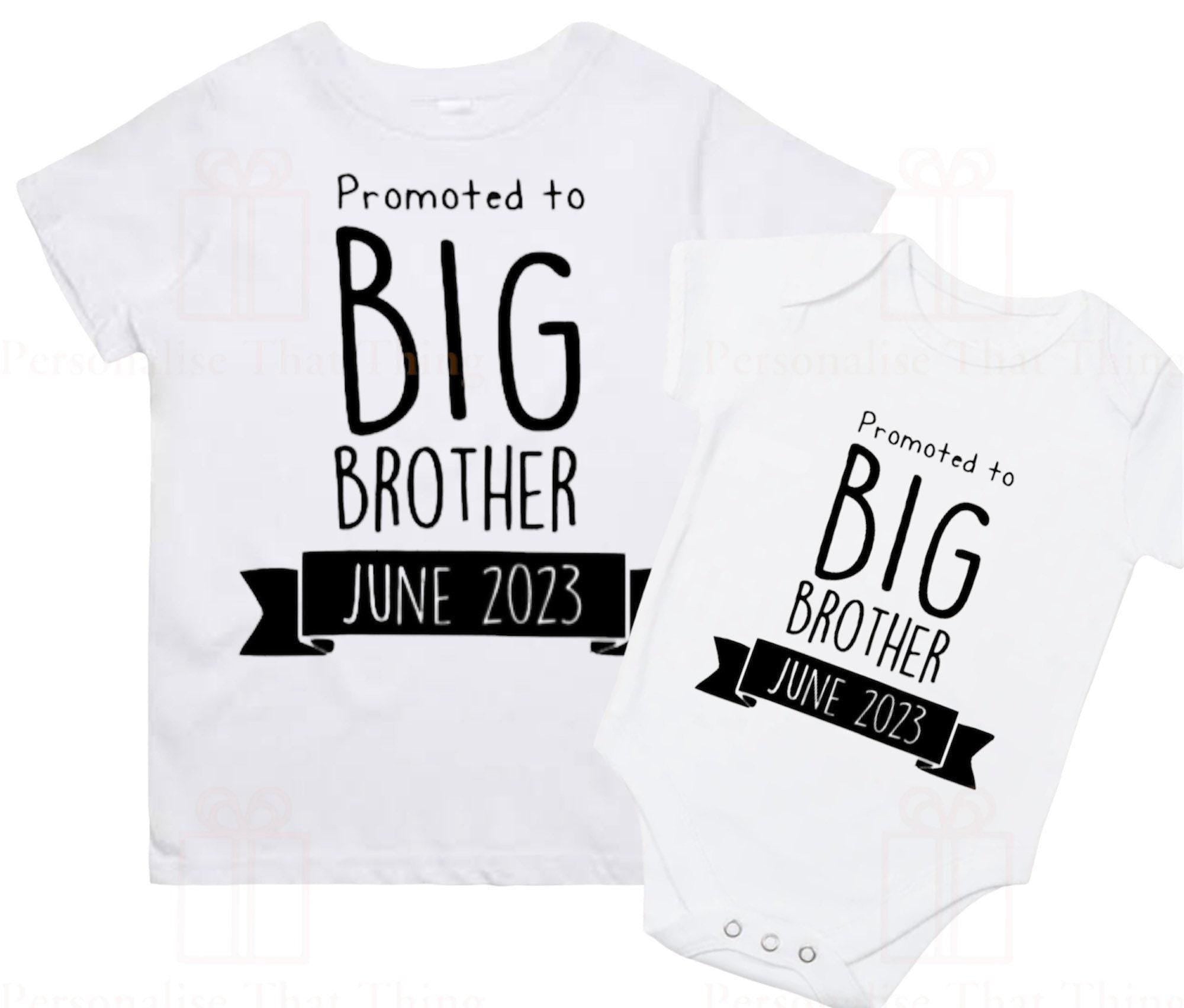 Promoted to Big Brother personalised date Tshirt / baby onesie