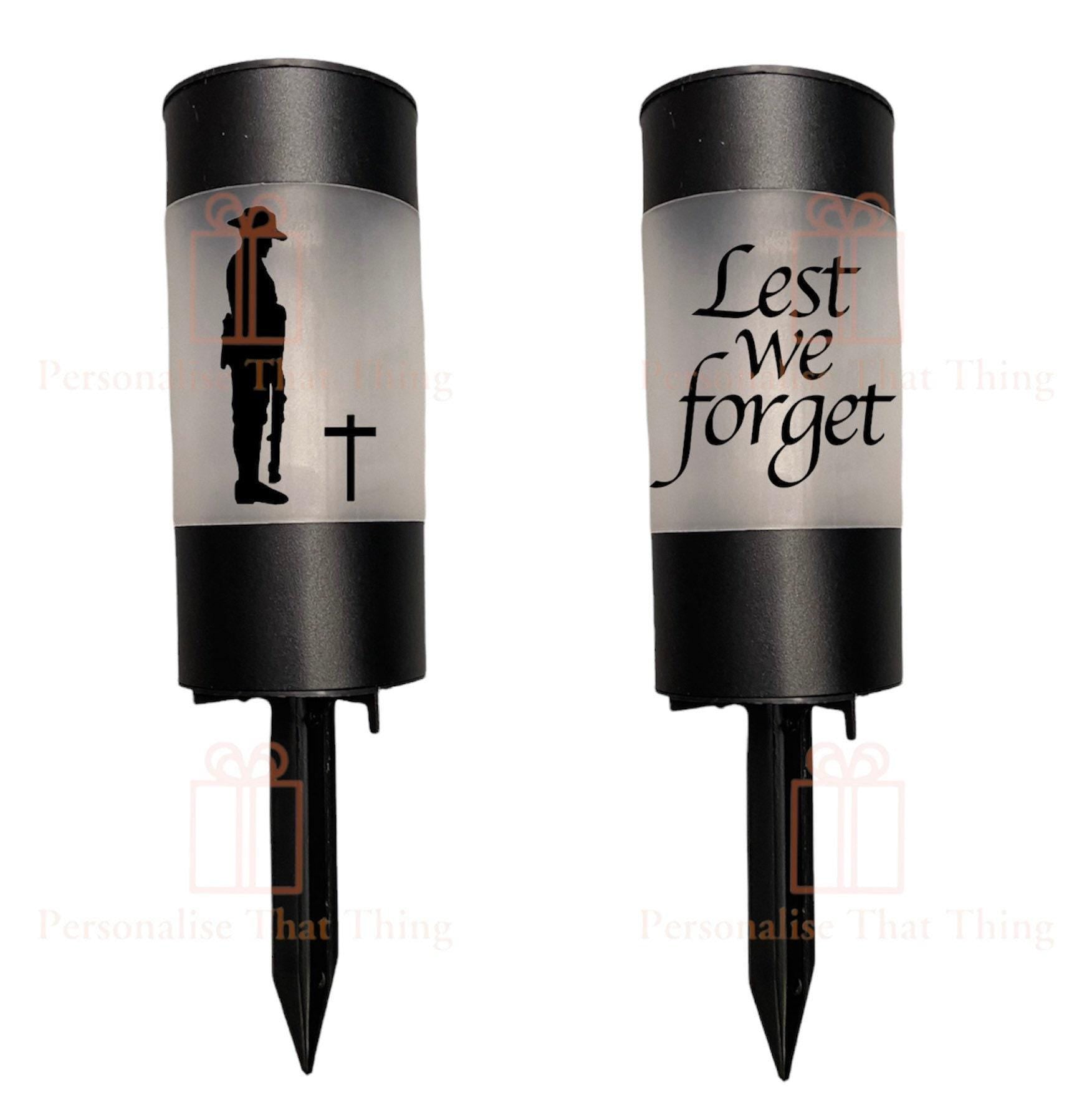 2x ANZAC memorial remembrance solar lights