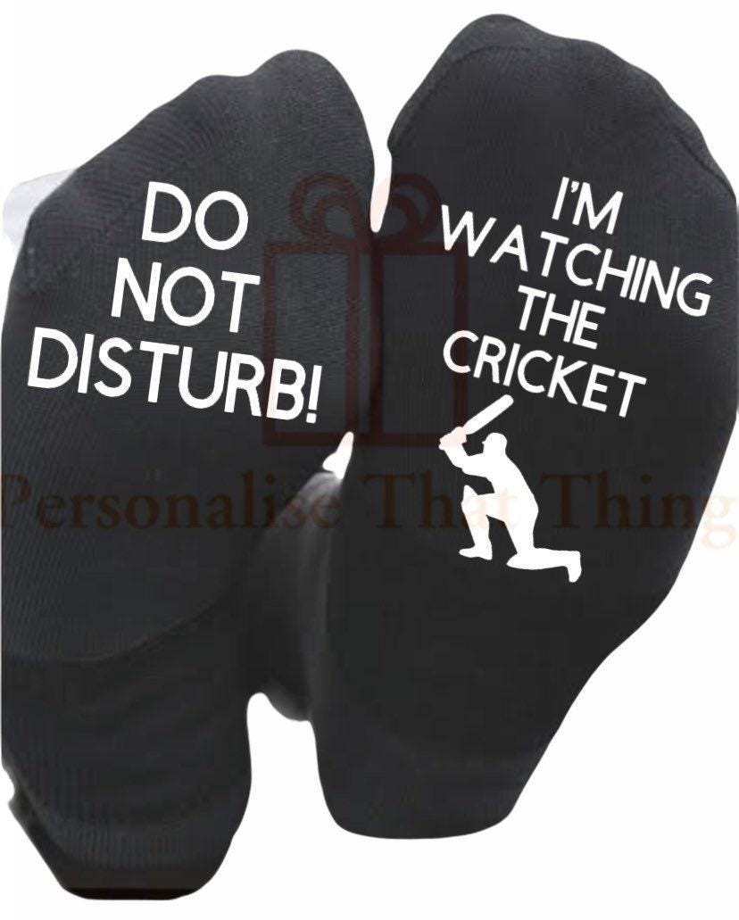 Im watching the cricket do not disturb printed cricket socks