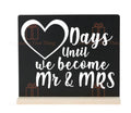 Wedding countdown personalised days until we become mr & mrs wedding day chalkboard plaque