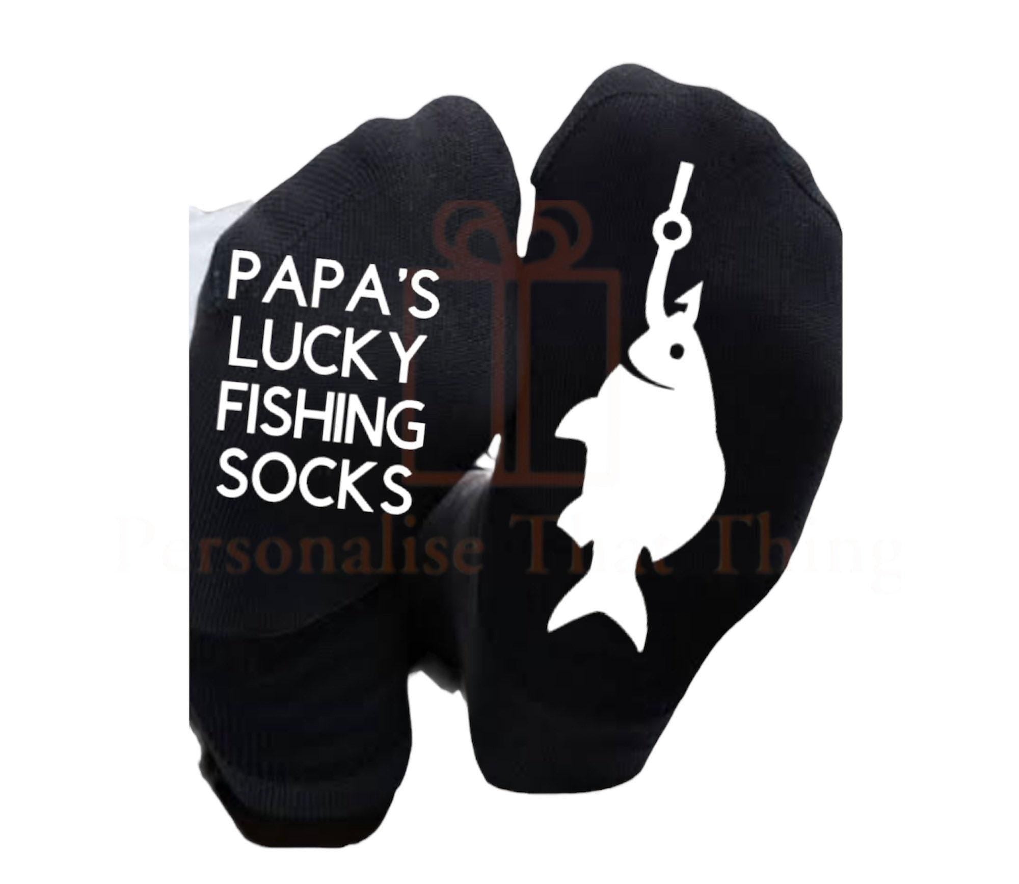 Lucky fishing socks personalised custom printed name fishing socks