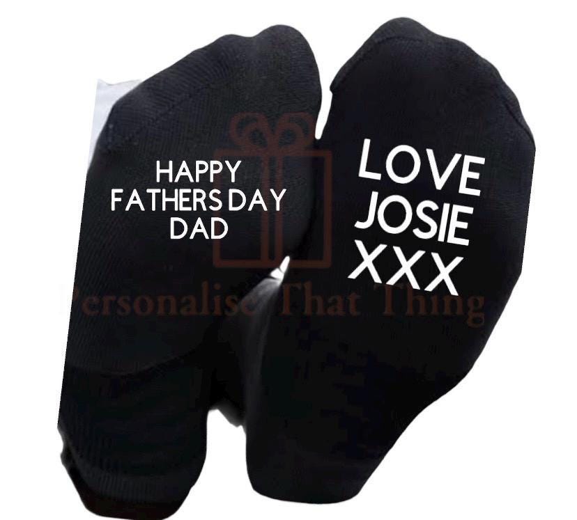 Happy 1st Fathers Day custom men’s socks