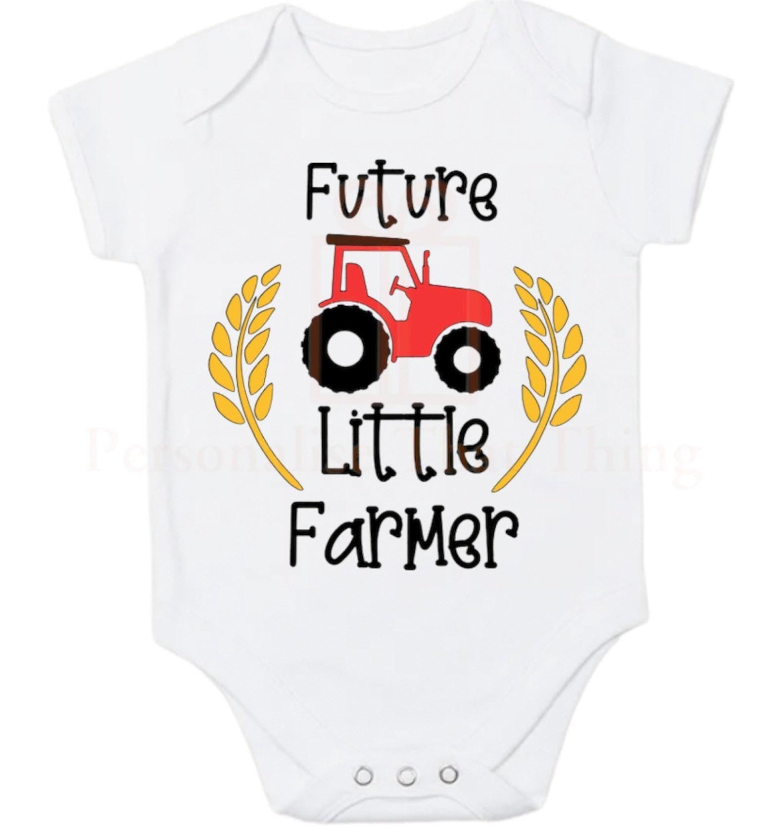 Future little farmer baby pregnancy announcement bodysuit outfit