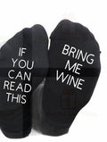 If you can read this bring me wine printed socks