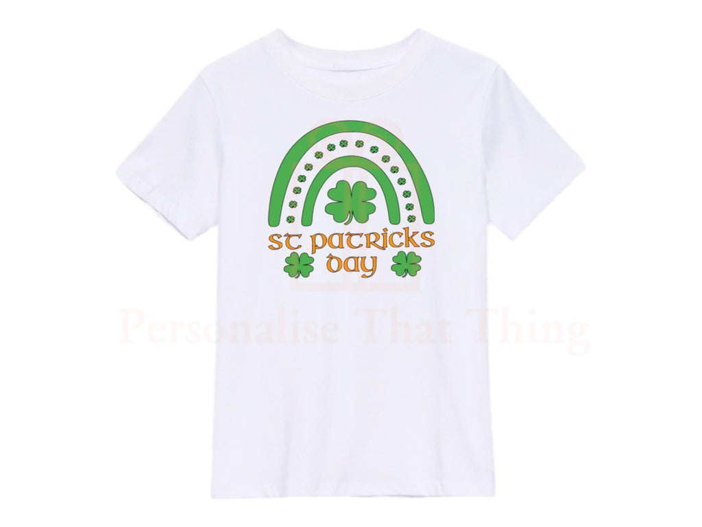 St Patrick’s day four leaf clover green rainbow tshirt - men’s, women’s and children’s