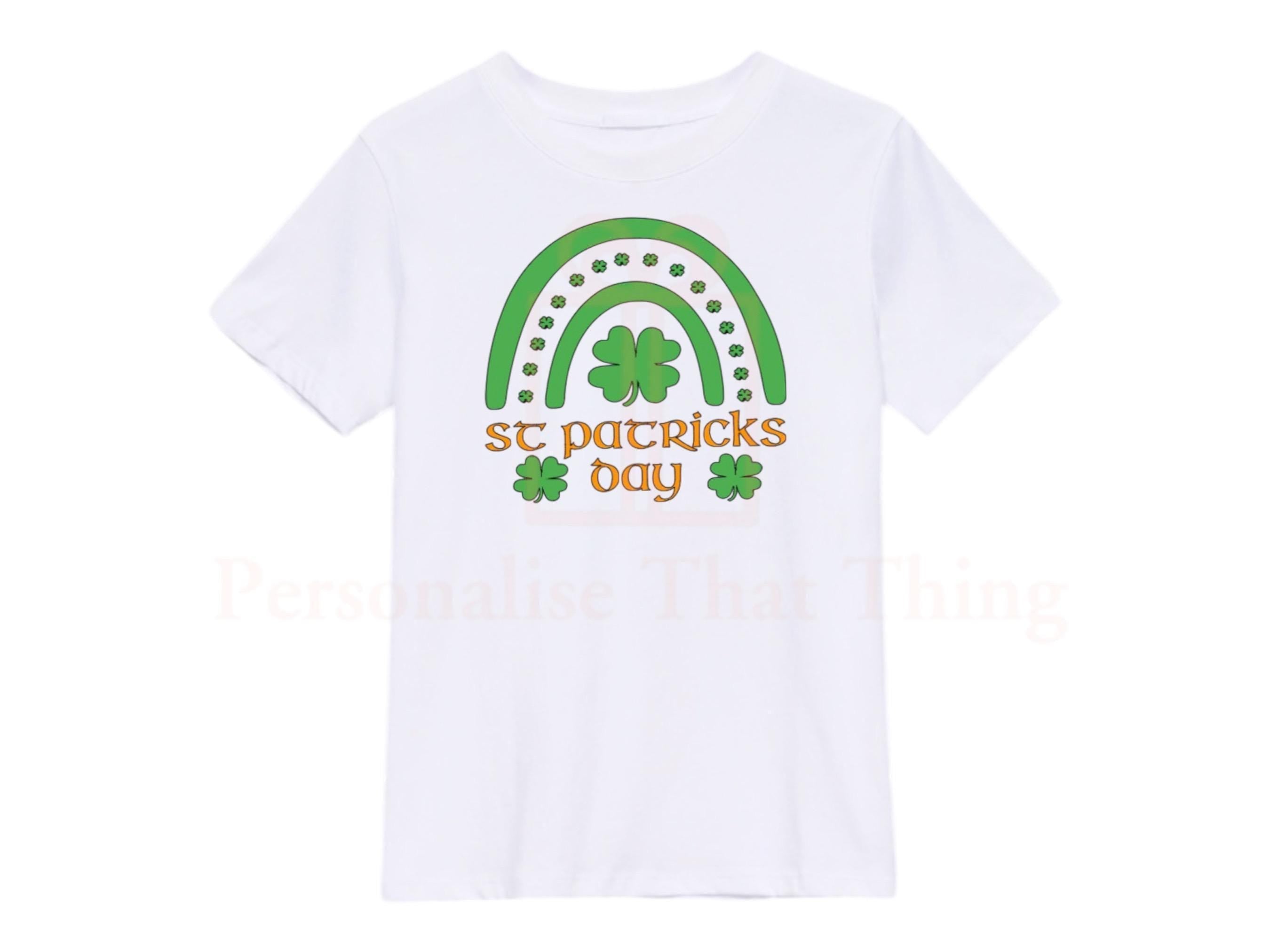 St Patrick’s day four leaf clover green rainbow tshirt - men’s, women’s and children’s