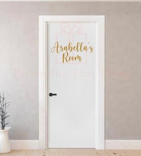 Bedroom door name personalised custom word decal vinyl sticker