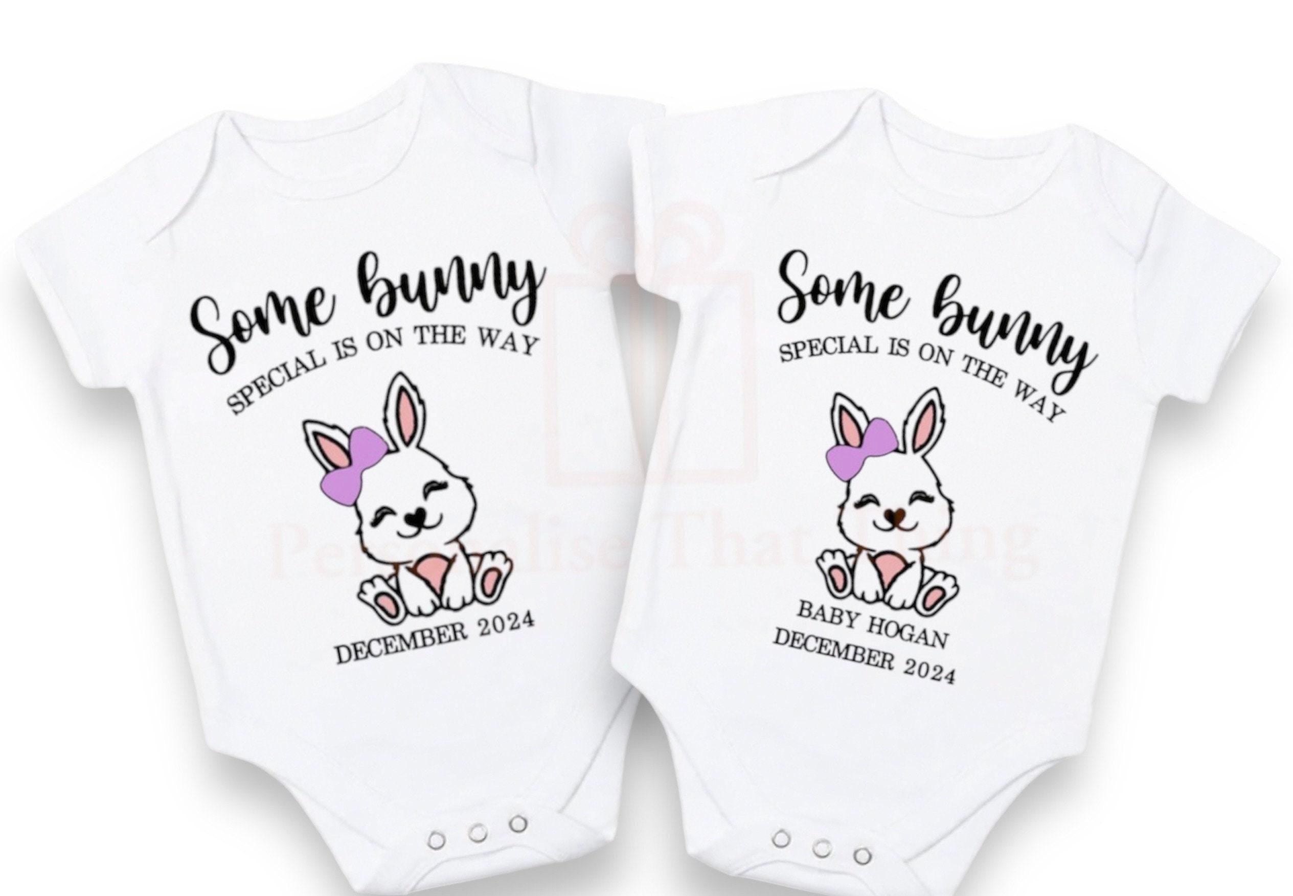 Some bunny special is on the way Easter rabbit pregnancy announcement baby onesie