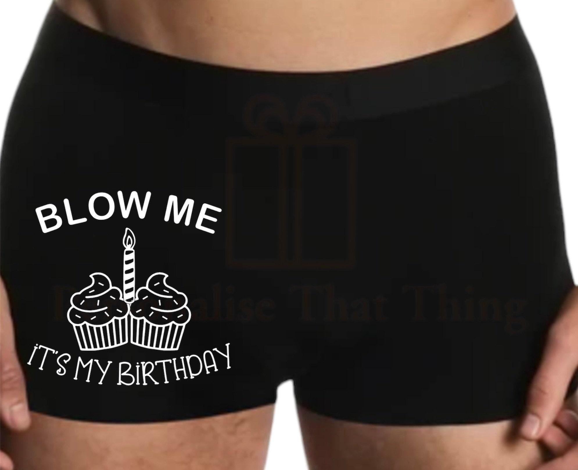 Blow me it’s my birthday men’s boxer trunks
