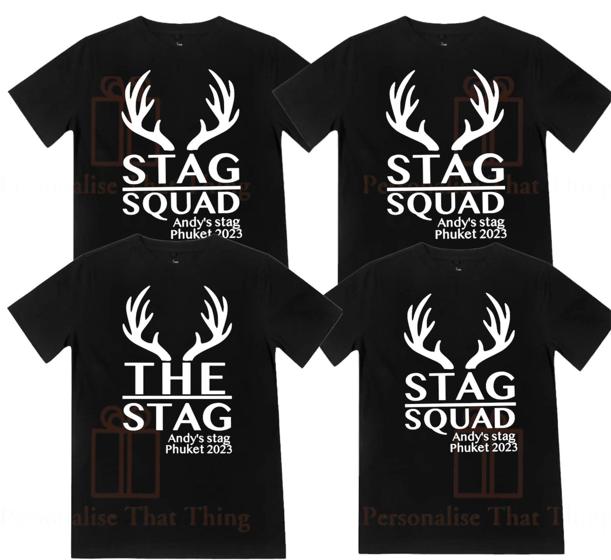 Stag squad mens group bucks night personalised tshirts