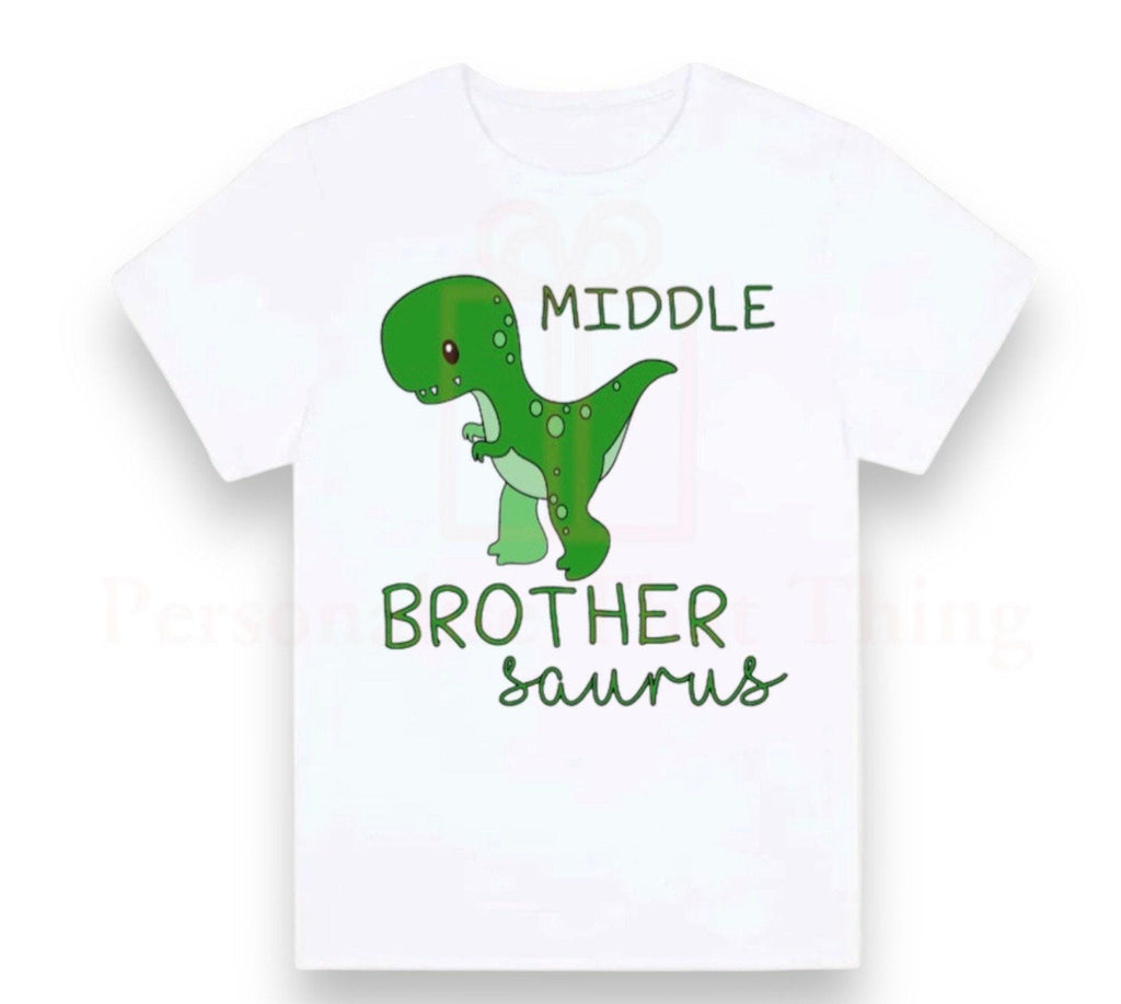 Dinosaur big / middle / little brother brothersaurus  announcement Tshirt / baby onesie