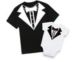 Tuxedo smart suit with bow tie tshirt / baby onesie