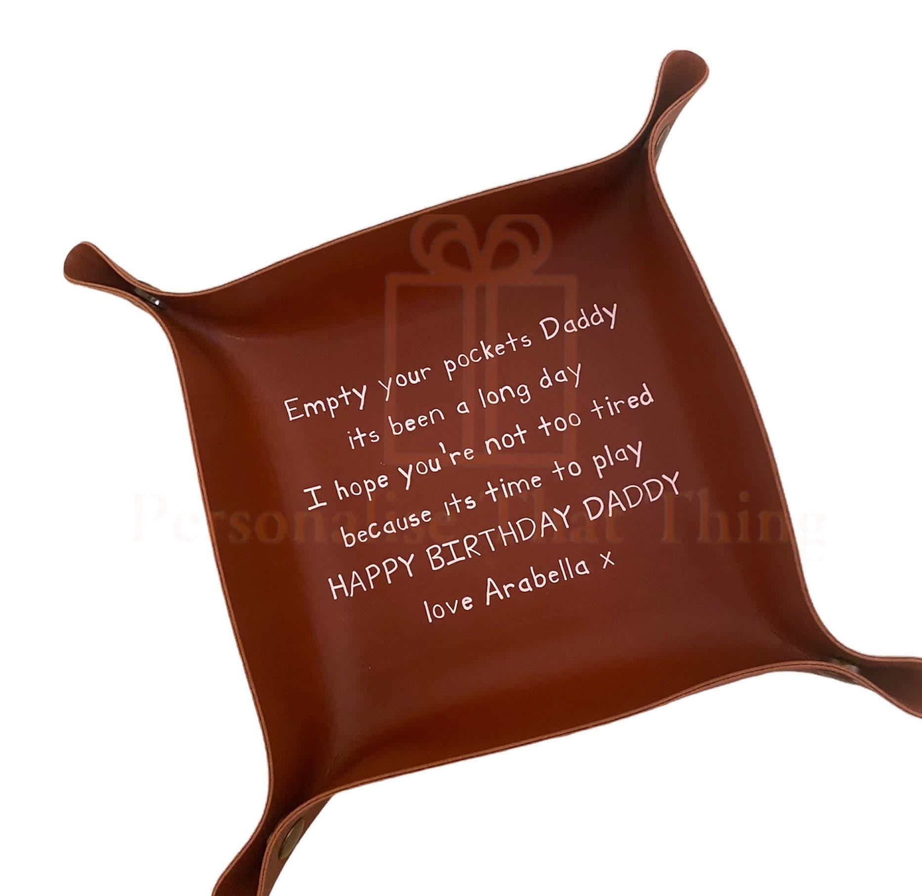 Desktop tidy / key tray / bedside table organiser - personalised custom faux leather