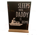 Sleeps until daddy is home ferry boat fifo home personalised countdown chalkboard plaque