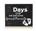 Days until we become grandparents custom pregnancy baby countdown chalkboard plaque