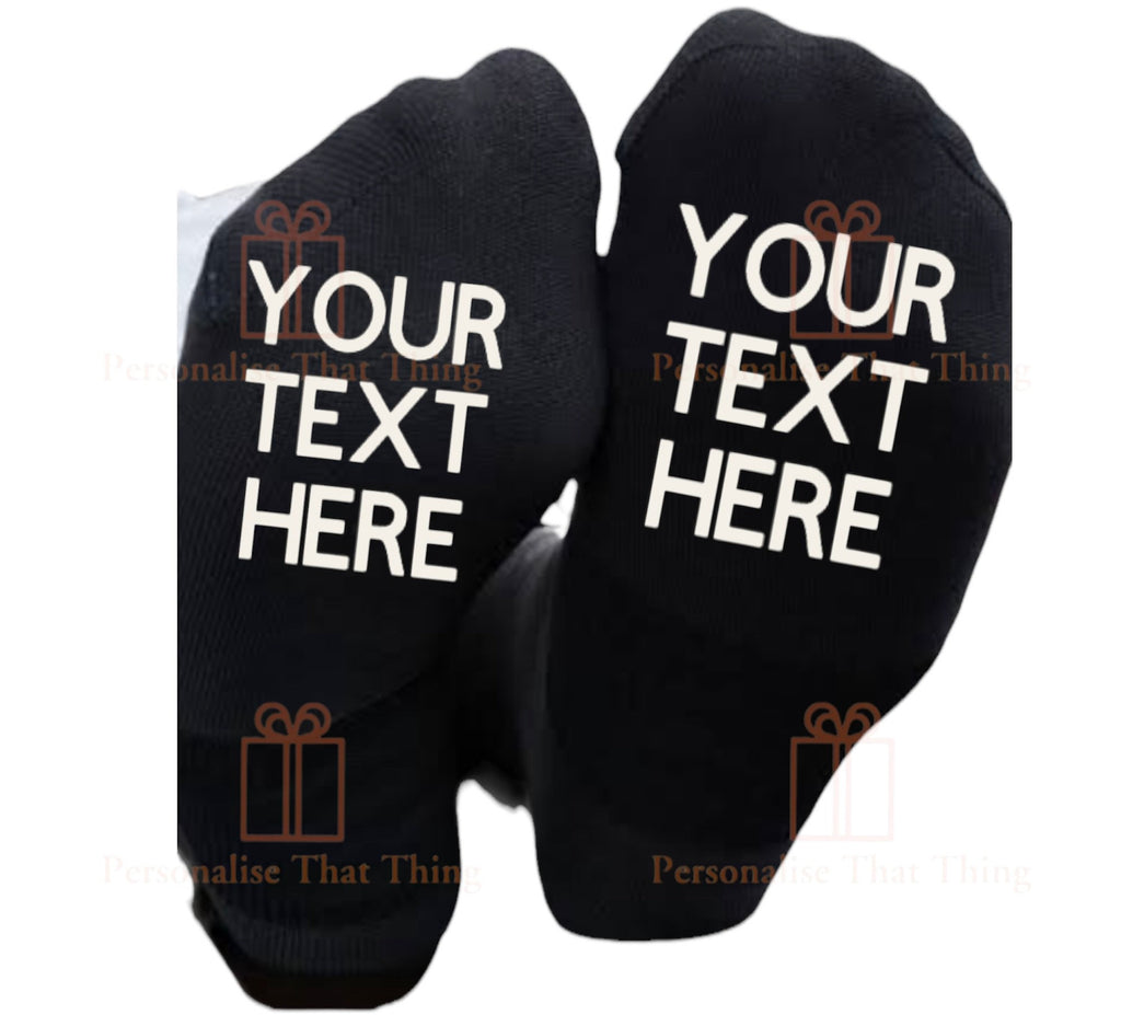 Your text here Personalised custom printed socks