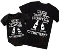 Cheers to our first Father’s Day drink beer & milk matching baby and daddy bodysuit outfit / tshirt